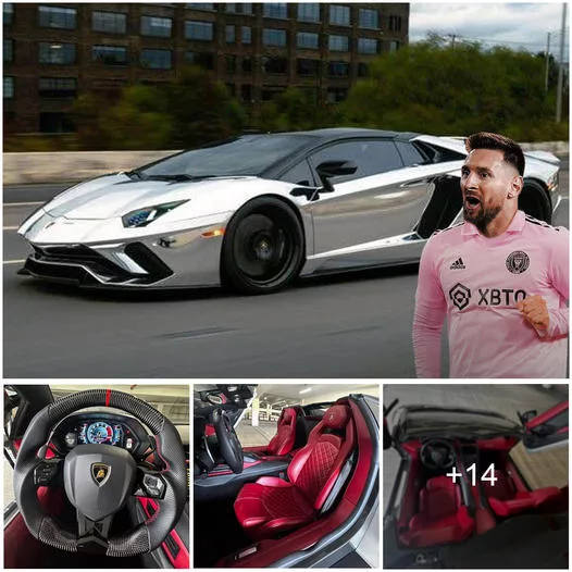 “Unveiling the Stunning Silver Lamborghini Aventador S Roadster: Lionel Messi’s Ride to Training”