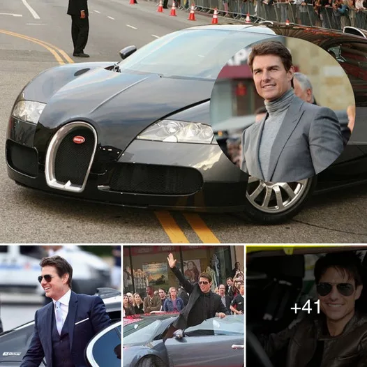 Tom Cruise makes a grand entrance with his sleek Bugatti Veyron 16.4 at star-studded event