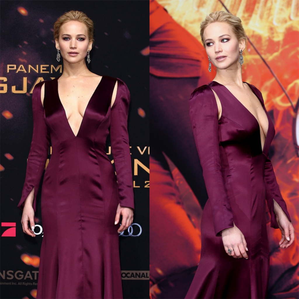 Jennifer Lawrence Stuns in Elegantly Purple Gown at Berlin Premiere of Hunger Games: Mockingjay